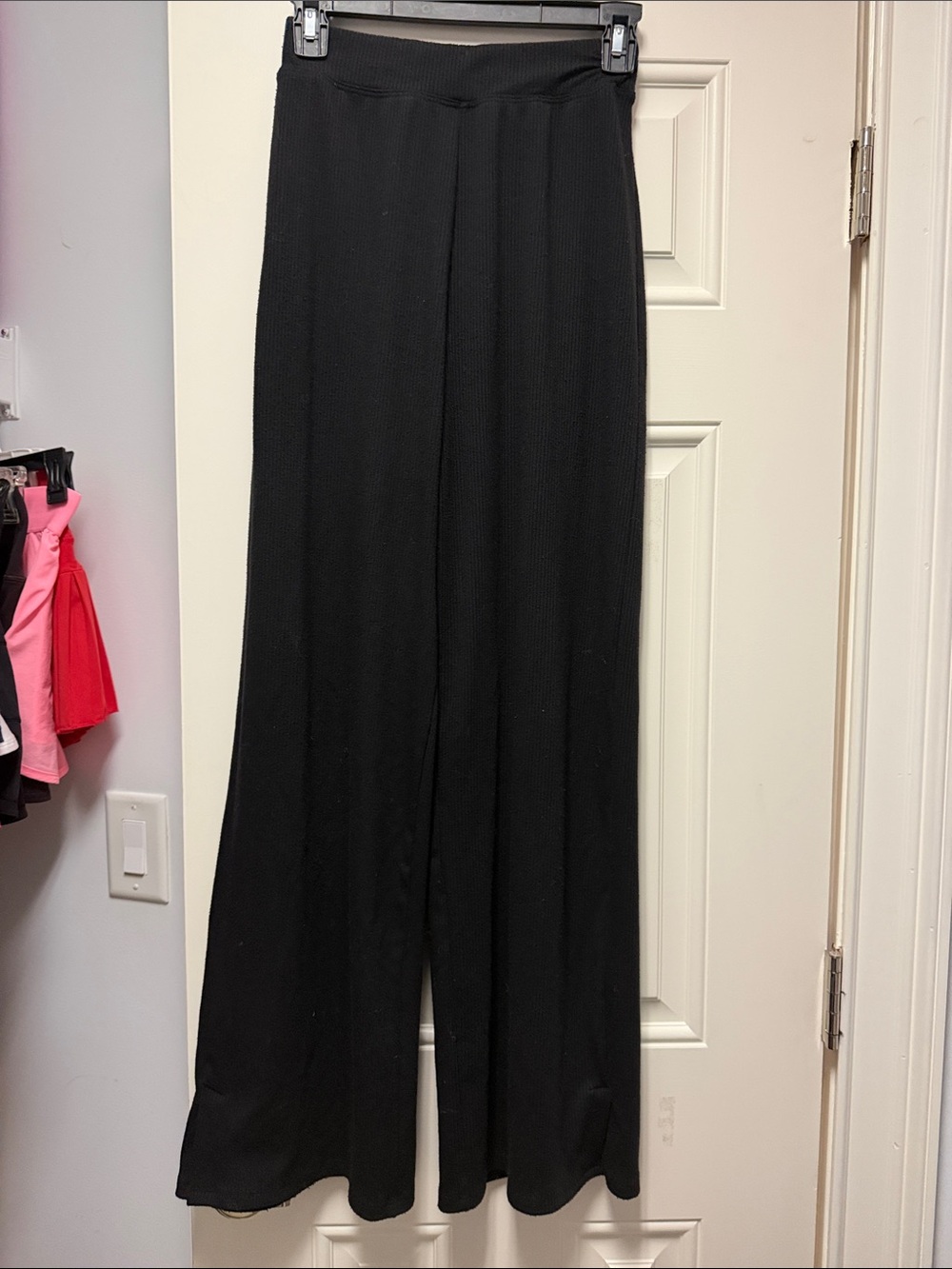 Black Wide-Leg Pull-On Women's Pants